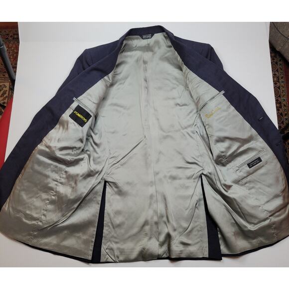 Pierre Cardin Suit Jacket Blazer 2 Button Double Vent Wool Charcoal Gray 40R - Picture 4 of 8